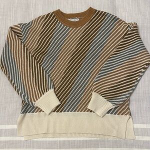 Striped Brown and Gray Sweater